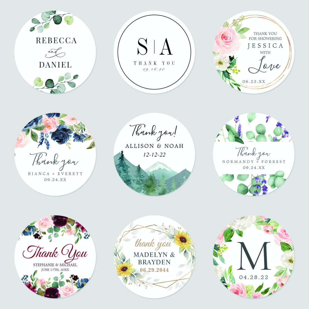Candle Warning Label - 96 Pcs Personalized Round Circle Label