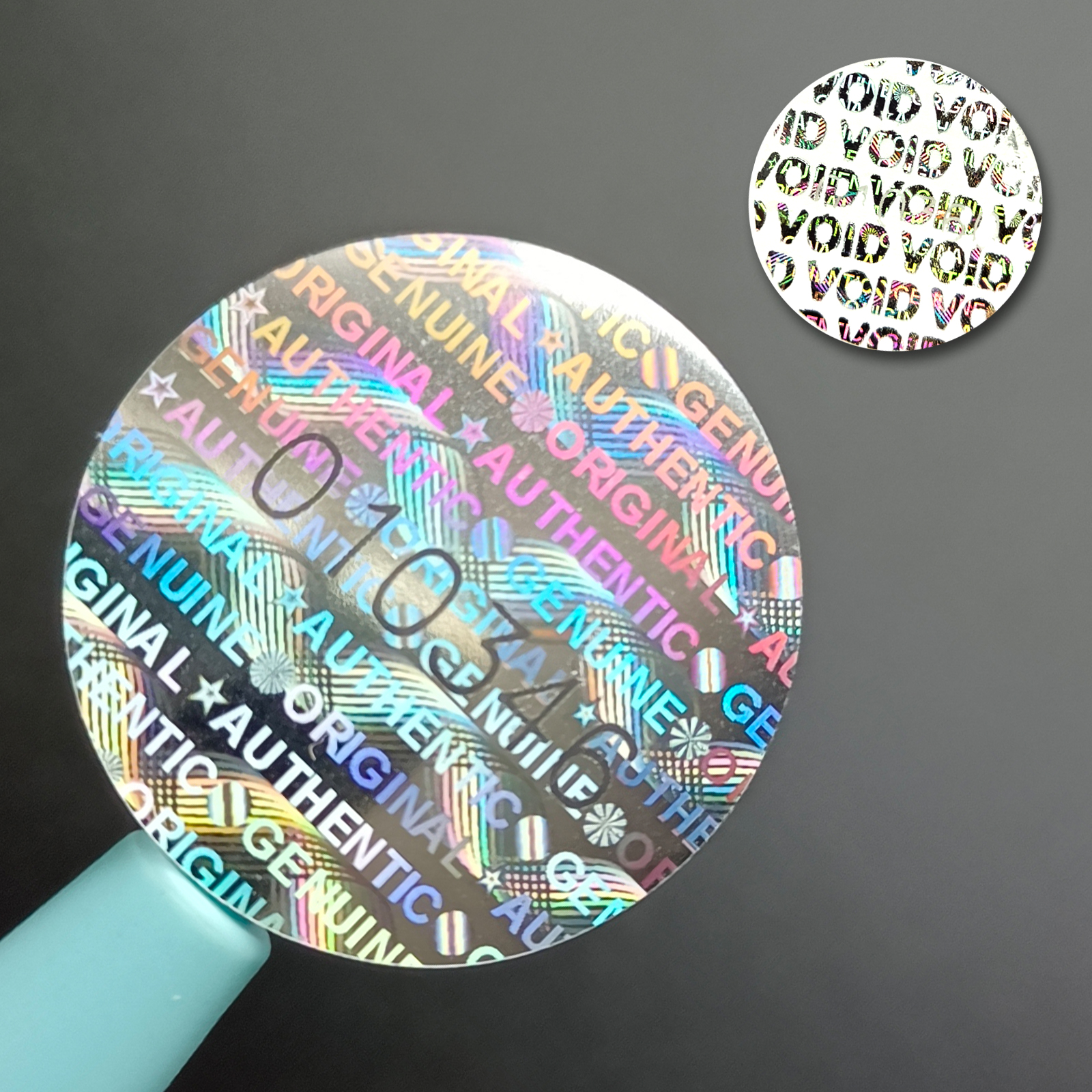 Candle Warning Label - Silver Circular holographic sticker warranty void