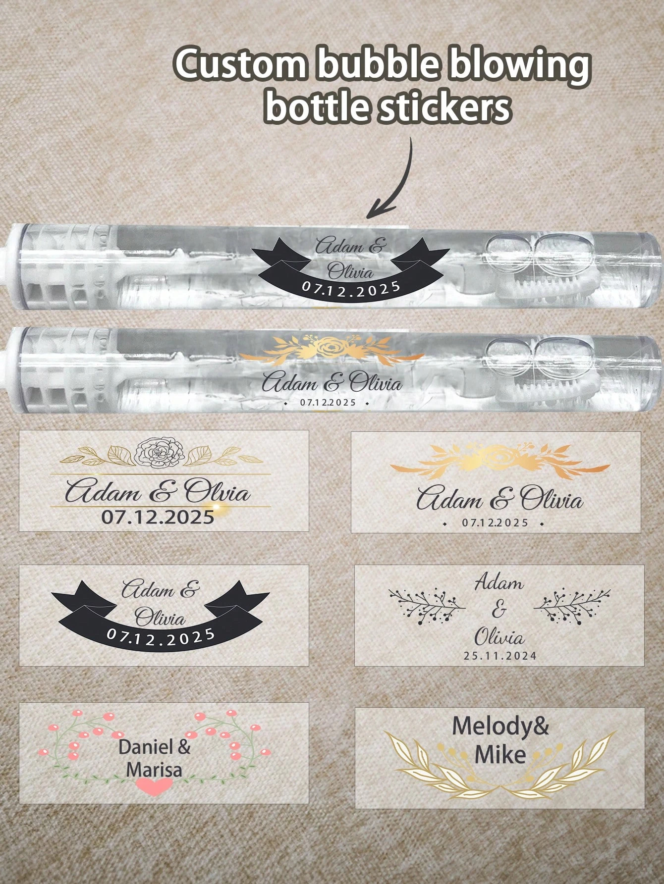 Wedding Bubble Tube Labels Per - Candle Warning Label บทวิจารณ์และราคา