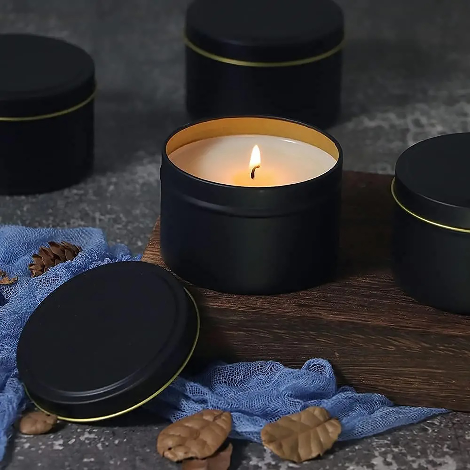 4oz/ 8oz Candle tins with lids - Candle Warning Label บทวิจารณ์และราคา