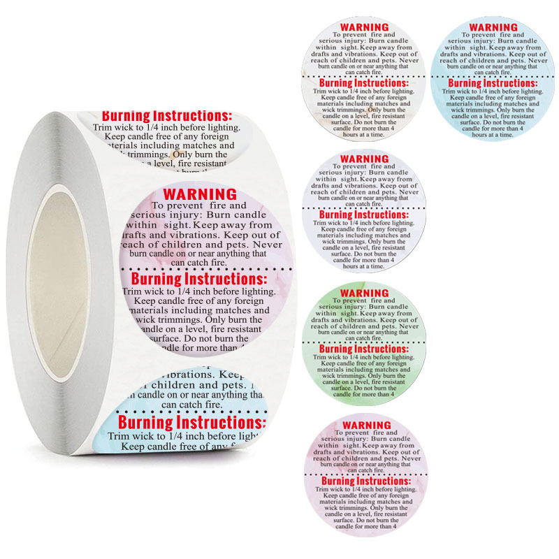 500Pcs Warning Labels Candle J - Candle Warning Label บทวิจารณ์และราคา
