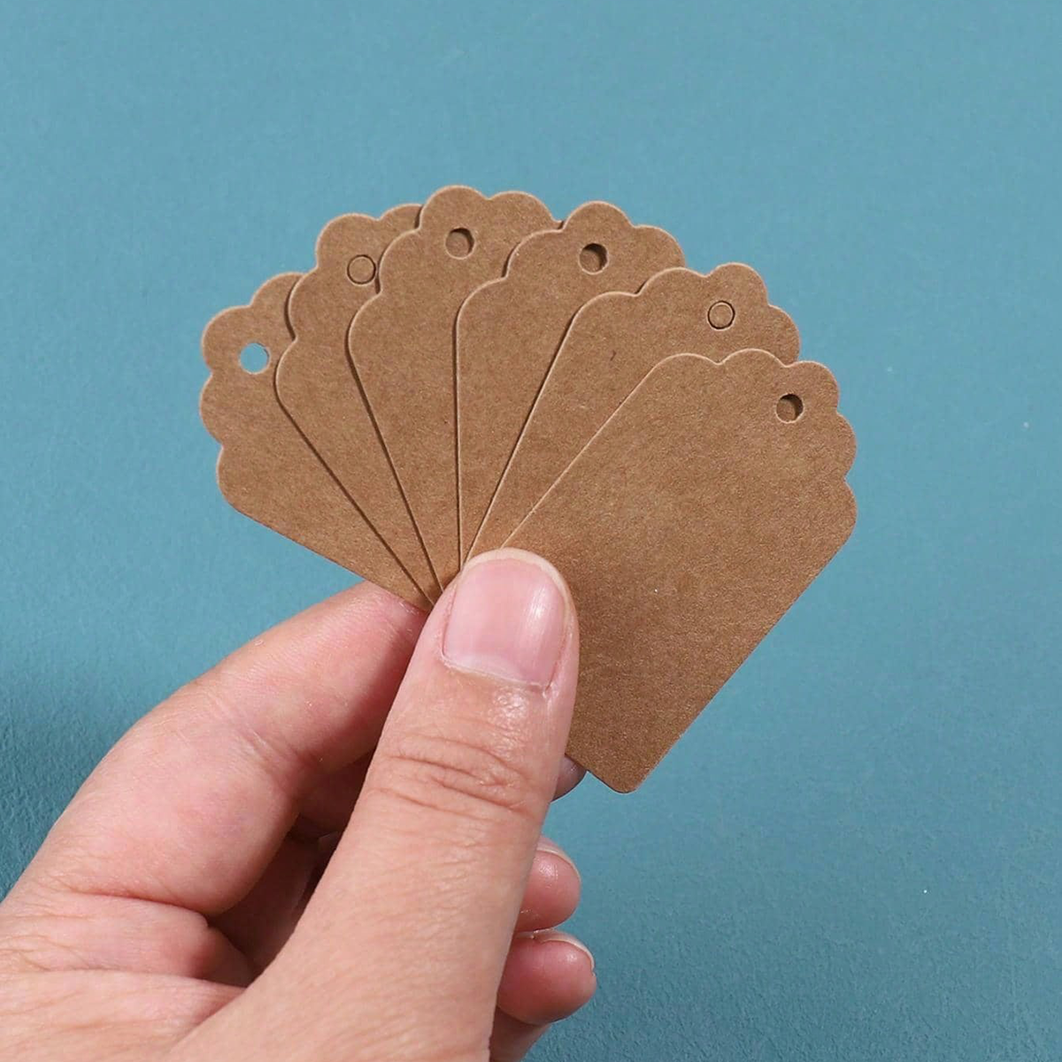 100pcs Brown Kraft Paper Flowe - Candle Warning Label บทวิจารณ์และราคา
