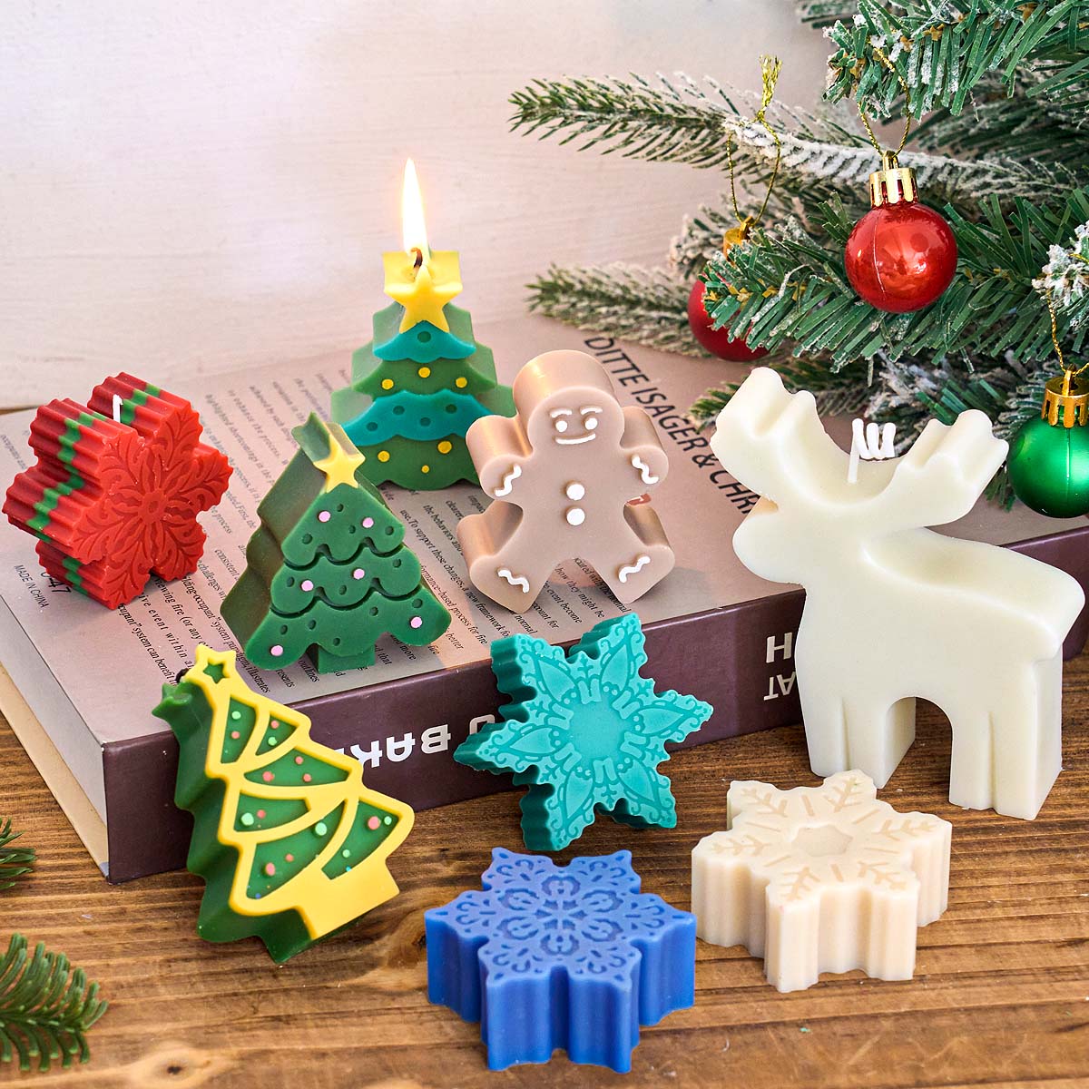 Christmas Tree Snowflake Silic - Candle Making Kit Xmas บทวิจารณ์และราคา