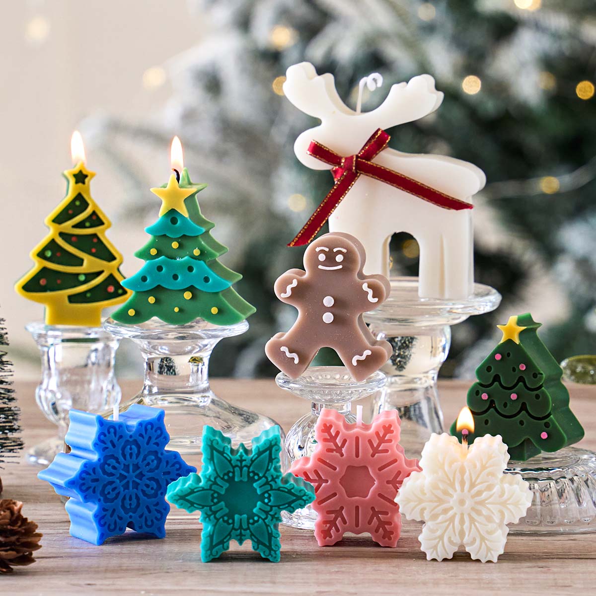 Christmas Tree Snowflake Silic - Candle Making Kit Xmas บทวิจารณ์และราคา