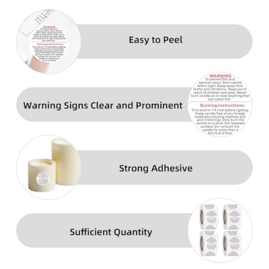 2000PCS Candle Warning Labels: - Candle Warning Label บทวิจารณ์และราคา
